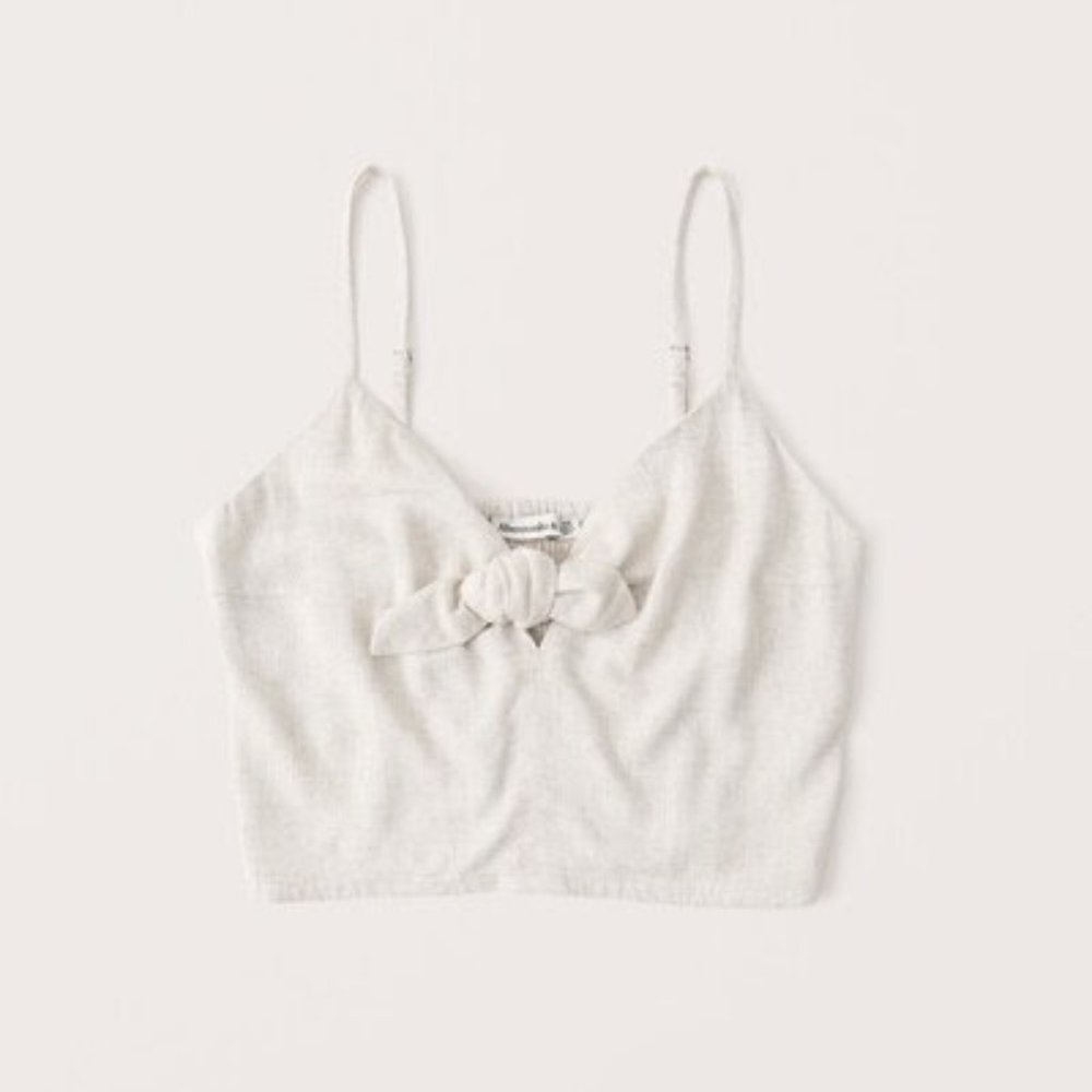 NWT Tie-Front Linen-Blend Cami in Small